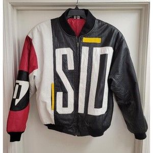 Rare Vintage "Side 1" Men's Leather Jacket Size Medium 1990s Edgy